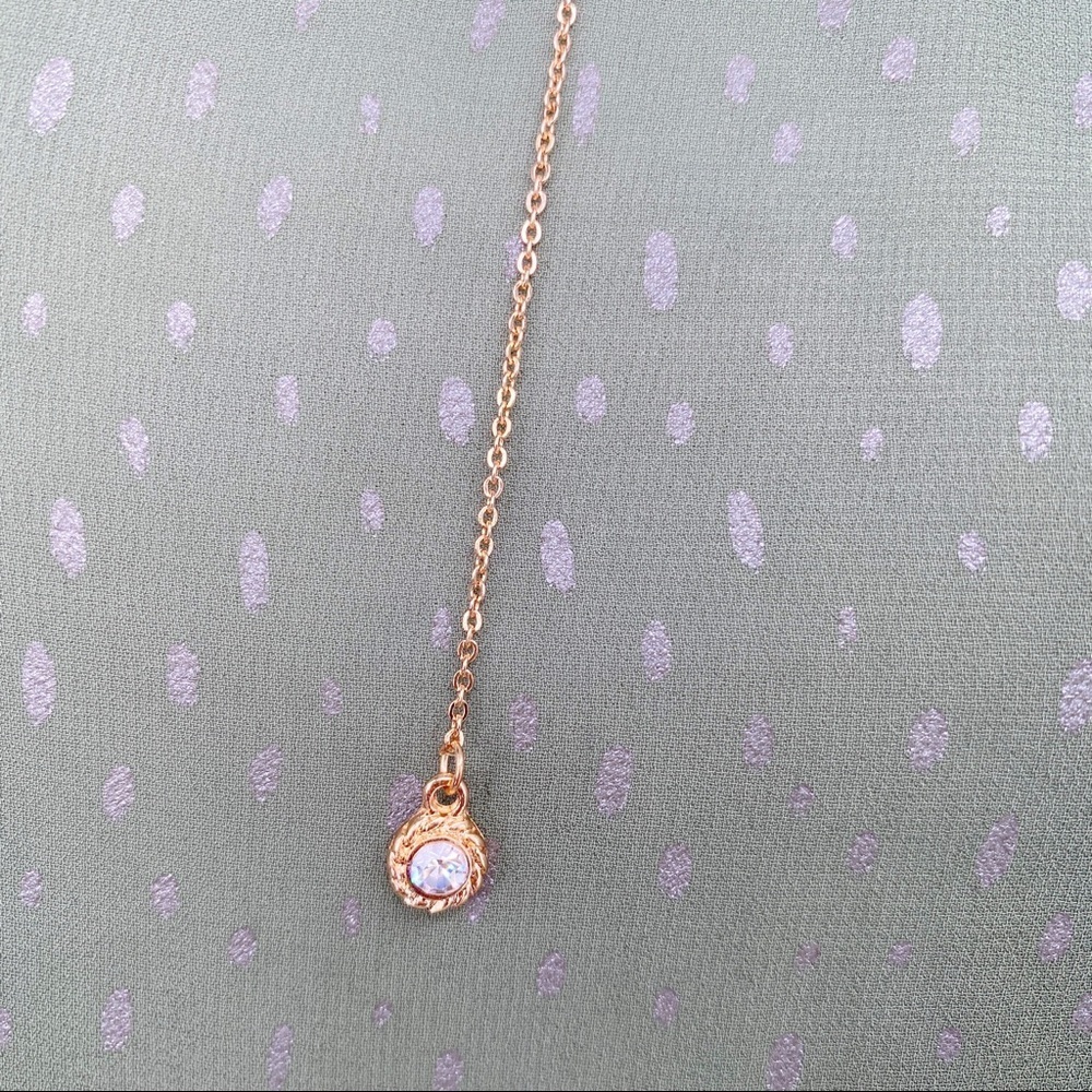 Leia Braids Bezel Crystal Gold Tone Layer Necklace - Picture 4 of 6